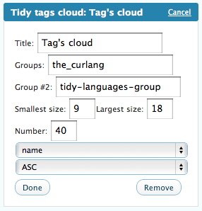 multilingual tags cloud settings